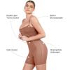 imagePopilush Womens Summer Shapewear Dress  Bodycon Cocktail Graduation Party Midi Dresses with Builtin BraBrown
