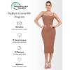 imagePopilush Womens Summer Shapewear Dress  Bodycon Cocktail Graduation Party Midi Dresses with Builtin BraBrown