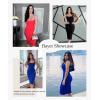 imagePopilush Womens Summer Shapewear Dress  Bodycon Cocktail Graduation Party Midi Dresses with Builtin BraRed