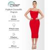 imagePopilush Womens Summer Shapewear Dress  Bodycon Cocktail Graduation Party Midi Dresses with Builtin BraRed