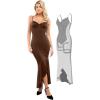 imagePopilush Corset Dress Built in Shapewear  Formal Dress for Women Deep V Neck Maxi Slip Bridesmaid Dresses for WeddingBrown