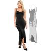 imagePopilush Corset Dress Built in Shapewear  Formal Dress for Women Deep V Neck Maxi Slip Bridesmaid Dresses for WeddingPure Black