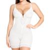imagePopilush Shapewear Bodysuit Tummy Control  Deep V Neck Sleeveless Lace Corset Shapewear Tops Body ShaperWhite