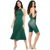imagePopilush Shapewear Dress Built in Bra Halter Neck Sleeveless Backless ALine Wedding Guest Midi Dresses for WomenGreen