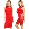 imagePopilush Shapewear Dress Ruched Dresses for Women Shaper Dresses Business Casual Dress Womens Midi Pencil DressRed