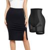 imagePopilush Shapewear Skirt Work Pencil Skirt with Built in Shapewear High Waisted Bodycon Midi Skirts for Women OfficeBlack