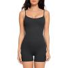 imagePopilush The Shapewear Jumpsuits for Women Sleeveless Adjustable Short Rompers Tummy Control Bodysuits Gym Yoga Fashion 2024Black