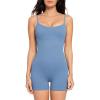 imagePopilush The Shapewear Jumpsuits for Women Sleeveless Adjustable Short Rompers Tummy Control Bodysuits Gym Yoga Fashion 2024Blue