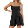 imagePopilush Womens Jumpsuit Shorts Shapewear  Square Neck Builtin Bra DoubleLined Romper  Party Travel Spring OutfitBlack