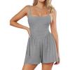 imagePopilush Womens Jumpsuit Shorts Shapewear  Square Neck Builtin Bra DoubleLined Romper  Party Travel Spring OutfitGrey