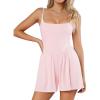 imagePopilush Womens Jumpsuit Shorts Shapewear  Square Neck Builtin Bra DoubleLined Romper  Party Travel Spring OutfitPink