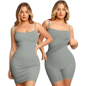 imagePopilush Summer Dresses for Women 2025  Club Dress Cocktail Shapewear Mini Dress Spaghetti Straps Dinner Date Night BodyconGrey Green