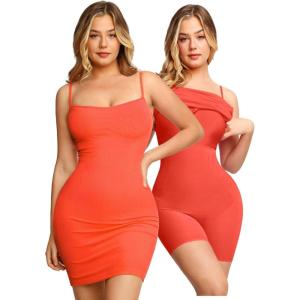 imagePopilush Summer Dresses for Women 2025  Club Dress Cocktail Shapewear Mini Dress Spaghetti Straps Dinner Date Night BodyconOrange