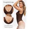 imagePopilush Body Suits for Women  Going Out Tank Tops  Plunge Deep V Neck Backless Sleeveless Tummy Control Shapewear BodysuitBrown