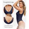 imagePopilush Body Suits for Women  Going Out Tank Tops  Plunge Deep V Neck Backless Sleeveless Tummy Control Shapewear BodysuitNavy Blue