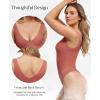 imagePopilush Body Suits for Women  Going Out Tank Tops  Plunge Deep V Neck Backless Sleeveless Tummy Control Shapewear BodysuitRusty Red