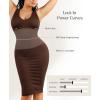 imagePopilush Bodycon Dresses for Women  Summer Causal Shapewear Midi Dress Sleeveless V Neck Party SundressesBrown