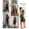 imagePopilush Bodycon Dresses for Women  Summer Causal Shapewear Midi Dress Sleeveless V Neck Party SundressesYellow