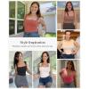 imagePopilush Bodysuits for Women  Sleeveless Square Neck Thong Bodysuit Tummy Control Going Out Double Lined TopsRose Red