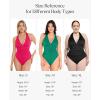 imagePopilush Bodysuits for Women Tummy Control Halter Tops V Neck Ruched Shapewear Body Suits Concert OutfitsGreen