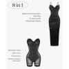 imagePopilush Cocktail Dresses for Women V Neck Shapewear Dress Sleeveless Maxi Dress Party DressBlack