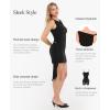 imagePopilush Cocktail Mini Dresses for Women  Built in Shapewear Party Vacation Dress Summer Boat Neck Ruched Bodycon DressBlack