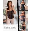 imagePopilush Corset Tops for Women  Lace Spaghetti Strap Going Out Bustier with Buckle Waist Shaper Summer SplashLeopard