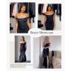 imagePopilush Formal Shapewear Dress Off Shoulder Maxi Dress with Built in Shapewear Summer Dress for Women 2024Black Off Shoulder Dress