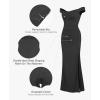 imagePopilush Formal Shapewear Dress Off Shoulder Maxi Dress with Built in Shapewear Summer Dress for Women 2024Black Off Shoulder Dress
