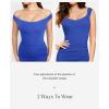 imagePopilush Formal Shapewear Dress Off Shoulder Maxi Dress with Built in Shapewear Summer Dress for Women 2024Blue Off Shoulder Dress