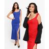 imagePopilush Formal Shapewear Dress Off Shoulder Maxi Dress with Built in Shapewear Summer Dress for Women 2024Blue Off Shoulder Dress