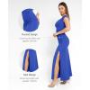 imagePopilush Formal Shapewear Dress Off Shoulder Maxi Dress with Built in Shapewear Summer Dress for Women 2024Blue Off Shoulder Dress