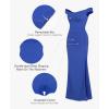 imagePopilush Formal Shapewear Dress Off Shoulder Maxi Dress with Built in Shapewear Summer Dress for Women 2024Blue Off Shoulder Dress