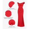 imagePopilush Formal Shapewear Dress Off Shoulder Maxi Dress with Built in Shapewear Summer Dress for Women 2024Red Off Shoulder Dress