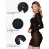 imagePopilush Long Sleeve Shapewear Dress Mesh Dresses Built in Bra Corset Dresses for Women Tummy ControlBlack