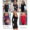 imagePopilush Long Sleeve Shapewear Dress Mesh Dresses Built in Bra Corset Dresses for Women Tummy ControlPurple