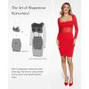 imagePopilush Long Sleeve Shapewear Dress Mesh Dresses Built in Bra Corset Dresses for Women Tummy ControlRed