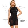 imagePopilush Midi Dresses for Women  Bodycon Shapewear Sleeveless Crew Neck Dress Summer Party Causal Club OutfitsBlack