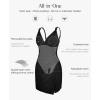 imagePopilush Mini Dress for Women V Neck Beach Vacation Clothes Summer Party Side Slit Cocktail Dress With Built in ShapewearBlack