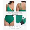 imagePopilush Mini Dress for Women V Neck Beach Vacation Clothes Summer Party Side Slit Cocktail Dress With Built in ShapewearGreen