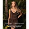 imagePopilush Mini Dress for Women V Neck Beach Vacation Clothes Summer Party Side Slit Cocktail Dress With Built in ShapewearLeopard Print Colors