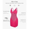 imagePopilush Mini Dress for Women V Neck Beach Vacation Clothes Summer Party Side Slit Cocktail Dress With Built in ShapewearRed
