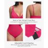 imagePopilush Mini Dress for Women V Neck Beach Vacation Clothes Summer Party Side Slit Cocktail Dress With Built in ShapewearRed