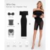 imagePopilush Off The Shoulder Maxi Dress Wedding Guest Formal Dresses for Women Sleeveless Bodycon Long Shapewear Prom DressBlack