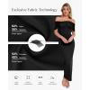 imagePopilush Off The Shoulder Maxi Dress Wedding Guest Formal Dresses for Women Sleeveless Bodycon Long Shapewear Prom DressBlack