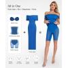 imagePopilush Off The Shoulder Maxi Dress Wedding Guest Formal Dresses for Women Sleeveless Bodycon Long Shapewear Prom DressBlue