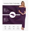 imagePopilush Off The Shoulder Maxi Dress Wedding Guest Formal Dresses for Women Sleeveless Bodycon Long Shapewear Prom DressPurple