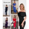 imagePopilush Off The Shoulder Maxi Dress Wedding Guest Formal Dresses for Women Sleeveless Bodycon Long Shapewear Prom DressPurple