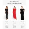 imagePopilush Off The Shoulder Maxi Dress Wedding Guest Formal Dresses for Women Sleeveless Bodycon Long Shapewear Prom DressRed