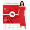 imagePopilush Off The Shoulder Maxi Dress Wedding Guest Formal Dresses for Women Sleeveless Bodycon Long Shapewear Prom DressRed